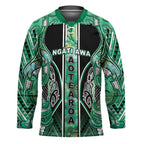 Aotearoa Ngati Awa Hockey Jersey Maori Tribal Green Marble Paua Shell Pattern