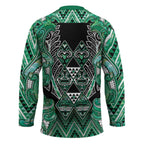 Aotearoa Ngati Awa Hockey Jersey Maori Tribal Green Marble Paua Shell Pattern