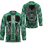 Aotearoa Ngati Awa Hockey Jersey Maori Tribal Green Marble Paua Shell Pattern