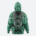 Aotearoa Ngati Awa Hoodie Maori Tribal Green Marble Paua Shell Pattern