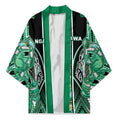 Aotearoa Ngati Awa Kimono Maori Tribal Green Marble Paua Shell Pattern
