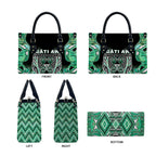 Aotearoa Ngati Awa Leather Bag Maori Tribal Green Marble Paua Shell Pattern