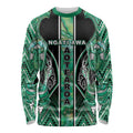 Aotearoa Ngati Awa Long Sleeve Shirt Maori Tribal Green Marble Paua Shell Pattern