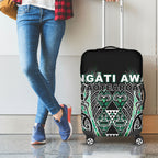 Aotearoa Ngati Awa Luggage Cover Maori Tribal Green Marble Paua Shell Pattern