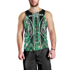 Aotearoa Ngati Awa Men Tank Top Maori Tribal Green Marble Paua Shell Pattern