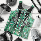 Aotearoa Ngati Awa Men Tank Top Maori Tribal Green Marble Paua Shell Pattern
