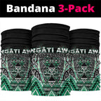 Aotearoa Ngati Awa Neck Gaiter Maori Tribal Green Marble Paua Shell Pattern