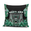 Aotearoa Ngati Awa Pillow Cover Maori Tribal Green Marble Paua Shell Pattern