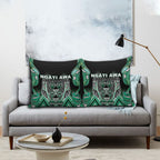 Aotearoa Ngati Awa Pillow Cover Maori Tribal Green Marble Paua Shell Pattern
