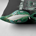 Aotearoa Ngati Awa Pillow Cover Maori Tribal Green Marble Paua Shell Pattern