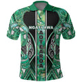 Aotearoa Ngati Awa Polo Shirt Maori Tribal Green Marble Paua Shell Pattern