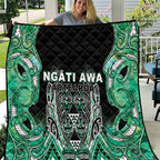 Aotearoa Ngati Awa Quilt Maori Tribal Green Marble Paua Shell Pattern
