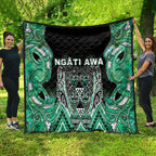 Aotearoa Ngati Awa Quilt Maori Tribal Green Marble Paua Shell Pattern