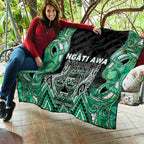 Aotearoa Ngati Awa Quilt Maori Tribal Green Marble Paua Shell Pattern