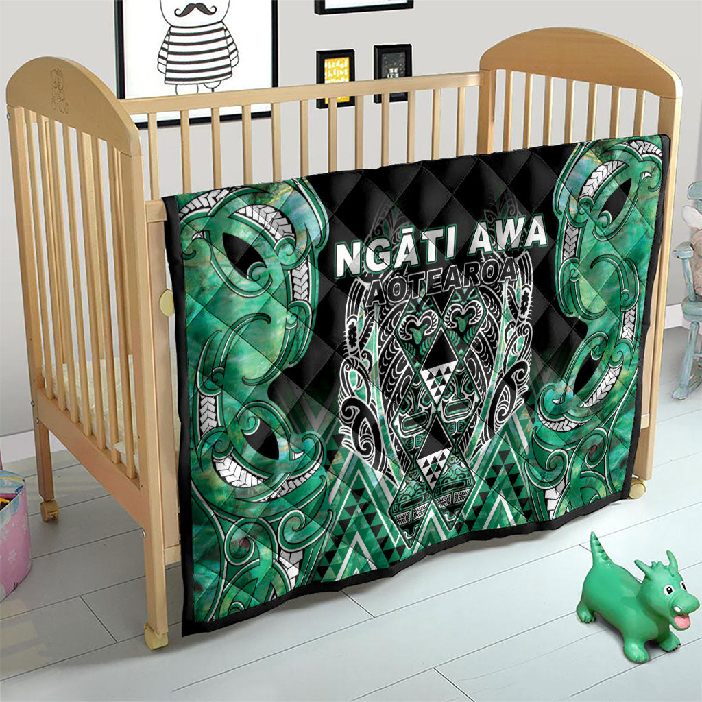 Aotearoa Ngati Awa Quilt Maori Tribal Green Marble Paua Shell Pattern