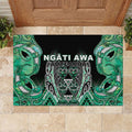Aotearoa Ngati Awa Rubber Doormat Maori Tribal Green Marble Paua Shell Pattern