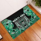 Aotearoa Ngati Awa Rubber Doormat Maori Tribal Green Marble Paua Shell Pattern