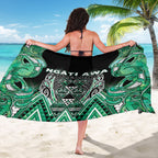 Aotearoa Ngati Awa Sarong Maori Tribal Green Marble Paua Shell Pattern