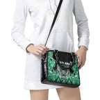 Aotearoa Ngati Awa Shoulder Handbag Maori Tribal Green Marble Paua Shell Pattern
