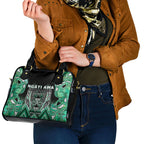 Aotearoa Ngati Awa Shoulder Handbag Maori Tribal Green Marble Paua Shell Pattern