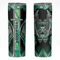 Aotearoa Ngati Awa Skinny Tumbler Maori Tribal Green Marble Paua Shell Pattern