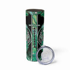 Aotearoa Ngati Awa Skinny Tumbler Maori Tribal Green Marble Paua Shell Pattern
