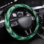 Aotearoa Ngati Awa Steering Wheel Cover Maori Tribal Green Marble Paua Shell Pattern