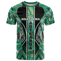 Aotearoa Ngati Awa T Shirt Maori Tribal Green Marble Paua Shell Pattern