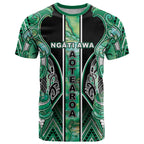 Aotearoa Ngati Awa T Shirt Maori Tribal Green Marble Paua Shell Pattern