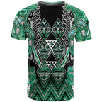 Aotearoa Ngati Awa T Shirt Maori Tribal Green Marble Paua Shell Pattern