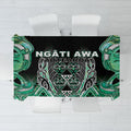 Aotearoa Ngati Awa Tablecloth Maori Tribal Green Marble Paua Shell Pattern