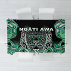 Aotearoa Ngati Awa Tablecloth Maori Tribal Green Marble Paua Shell Pattern