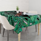Aotearoa Ngati Awa Tablecloth Maori Tribal Green Marble Paua Shell Pattern