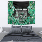 Aotearoa Ngati Awa Tapestry Maori Tribal Green Marble Paua Shell Pattern