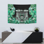 Aotearoa Ngati Awa Tapestry Maori Tribal Green Marble Paua Shell Pattern