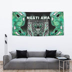 Aotearoa Ngati Awa Tapestry Maori Tribal Green Marble Paua Shell Pattern