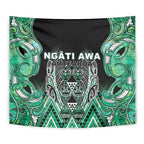Aotearoa Ngati Awa Tapestry Maori Tribal Green Marble Paua Shell Pattern