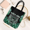 Aotearoa Ngati Awa Tote Bag Maori Tribal Green Marble Paua Shell Pattern