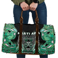 Aotearoa Ngati Awa Travel Bag Maori Tribal Green Marble Paua Shell Pattern