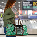 Aotearoa Ngati Awa Travel Bag Maori Tribal Green Marble Paua Shell Pattern
