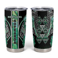 Aotearoa Ngati Awa Tumbler Cup Maori Tribal Green Marble Paua Shell Pattern
