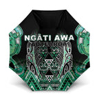 Aotearoa Ngati Awa Umbrella Maori Tribal Green Marble Paua Shell Pattern
