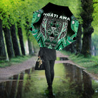 Aotearoa Ngati Awa Umbrella Maori Tribal Green Marble Paua Shell Pattern