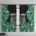 Aotearoa Ngati Awa Window Curtain Maori Tribal Green Marble Paua Shell Pattern