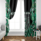 Aotearoa Ngati Awa Window Curtain Maori Tribal Green Marble Paua Shell Pattern