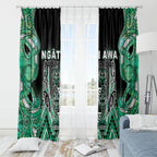 Aotearoa Ngati Awa Window Curtain Maori Tribal Green Marble Paua Shell Pattern