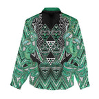 Aotearoa Ngati Awa Women Casual Shirt Maori Tribal Green Marble Paua Shell Pattern