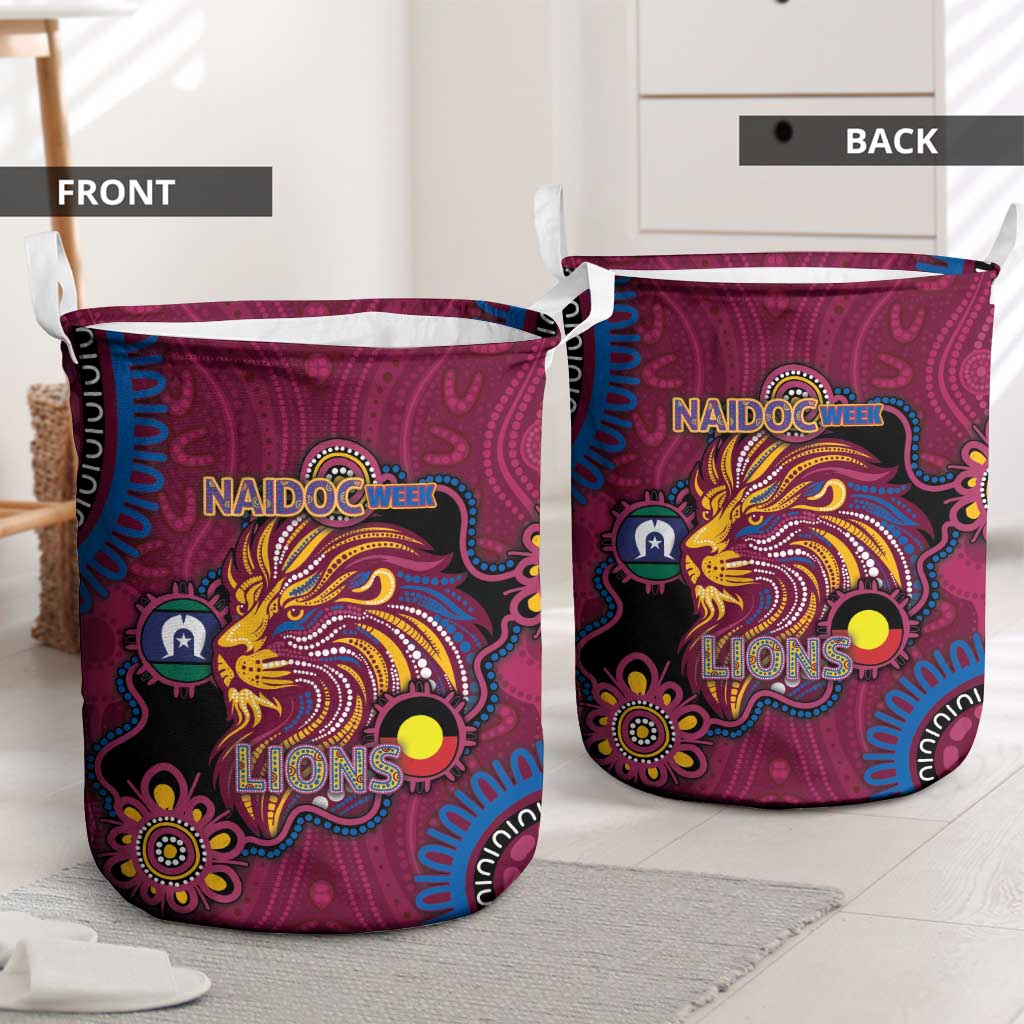 NAIDOC Week Brisbane Lions Laundry Basket Australian Aboriginal Art