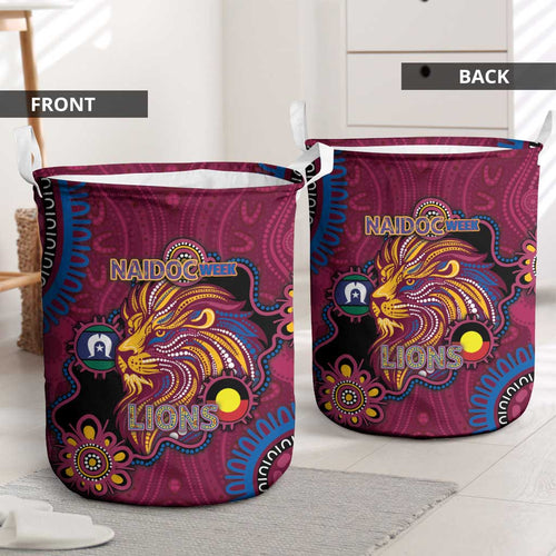 NAIDOC Week Brisbane Lions Laundry Basket Australian Aboriginal Art