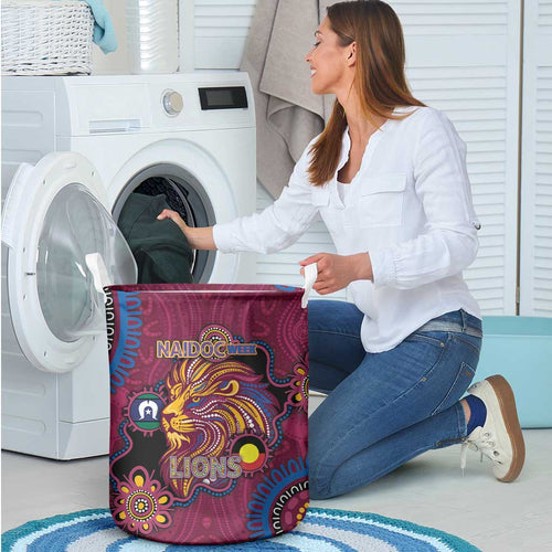NAIDOC Week Brisbane Lions Laundry Basket Australian Aboriginal Art